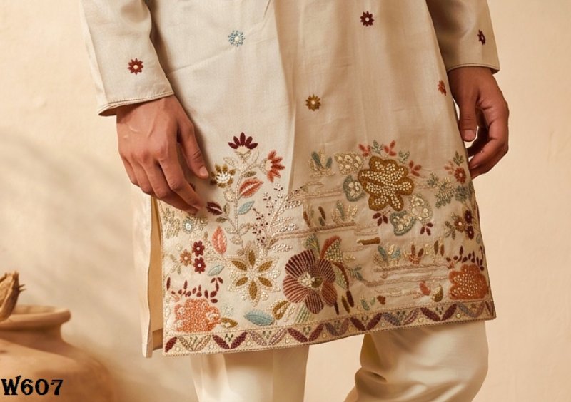 Outluk Wedding Vol 60 Silk Mens Kurta With Pajama 